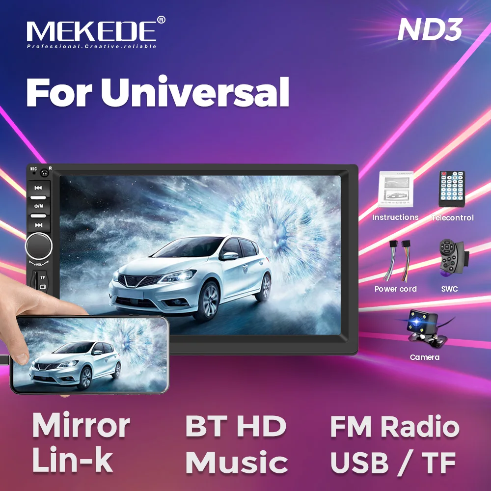 Mekede mp5 player autoradio 2din 7 zoll hd bildschirm usb tf karte für hyundai nissan toyota kia