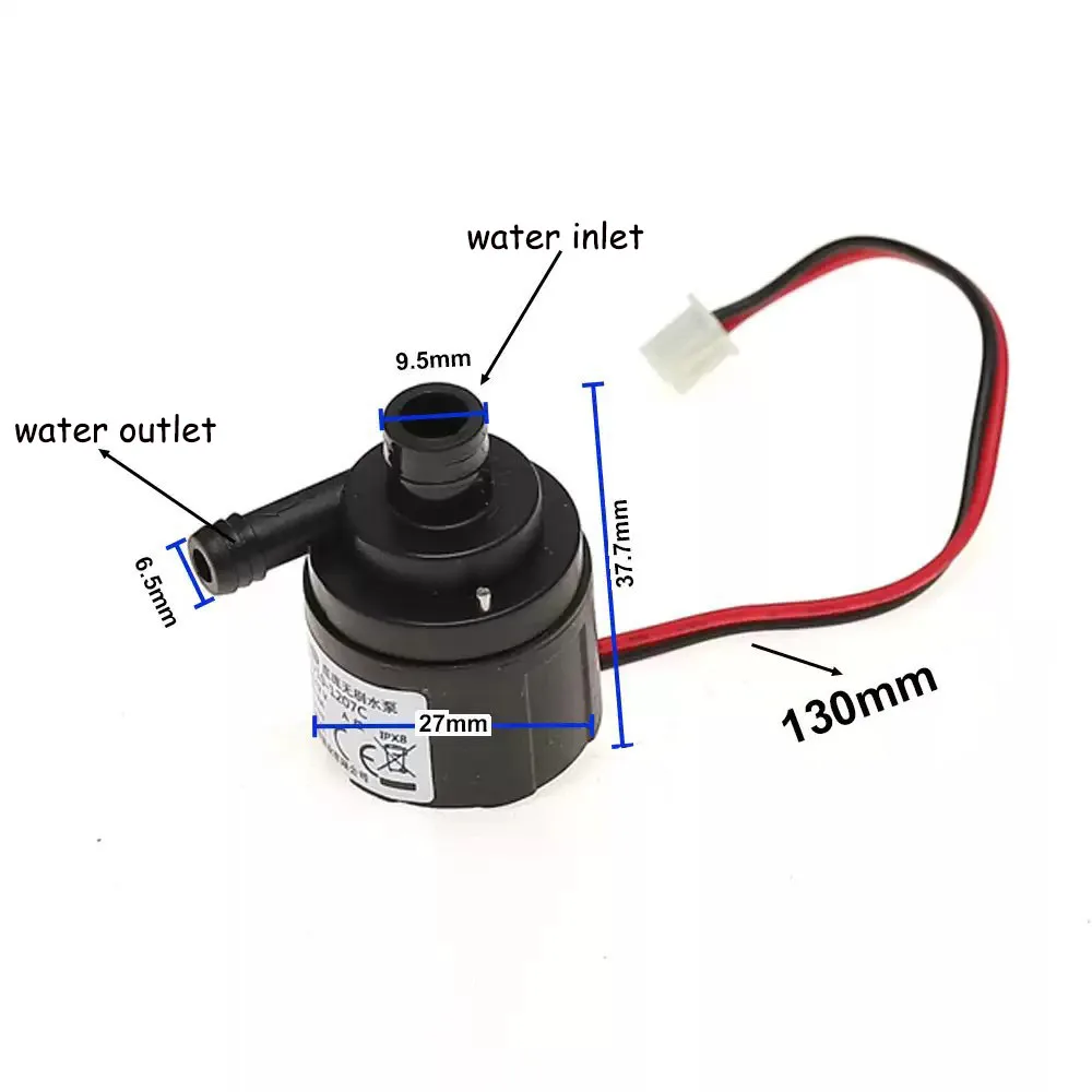 

Submersible Water Pump Silent DC 12V Brushless Motor 72cm Lift Flow Rate 84L/H Brushless Water Pump with 13cm Cable