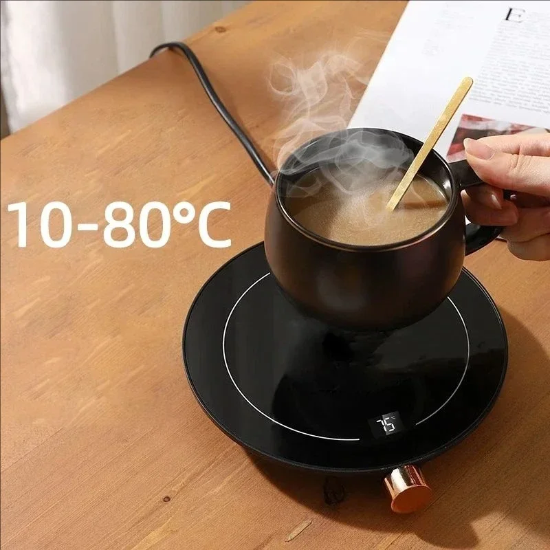 220V Cup Heater Mug Warmer Coffee Mug Heating Coaster Smart Thermostatic Electric Hot Plate Milk Tea Water Heating Pad Heater