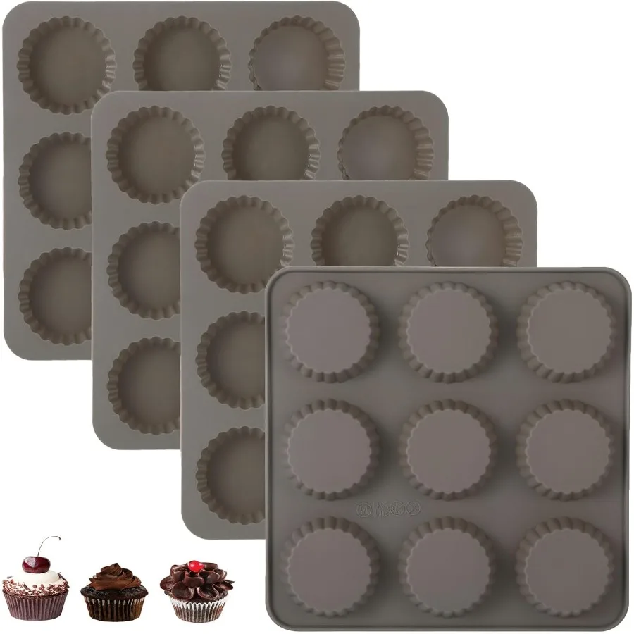 

9 Cup Peanut Butter Cup Mold Hade Non-stick Silicone Chocolate Jello Ce Baking Molds for Baking Kitchen