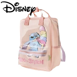 2024 Disney Stitch Backpack New Cartoon Mini School Bag for Women PVC Hard Shell Waterproof Backpack Students Laptop Bag