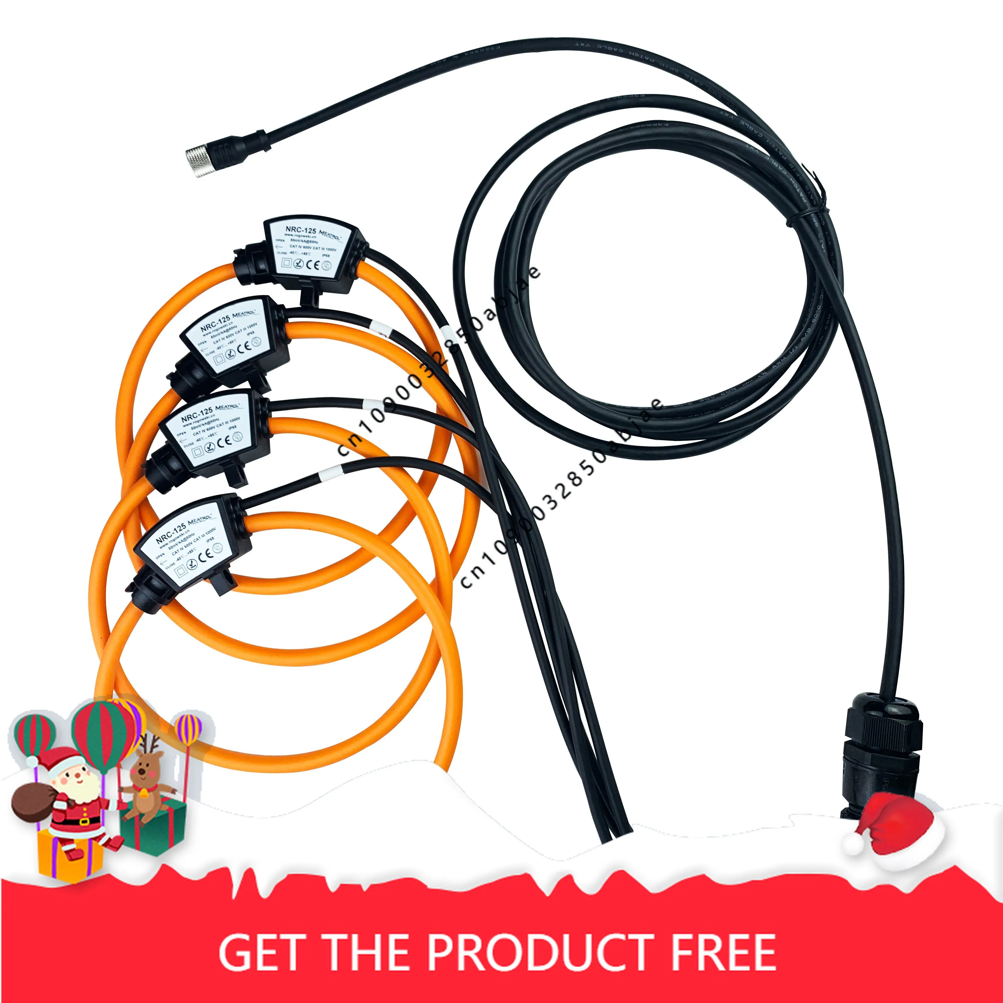 With 4 rings Three Phase Industrial Rogowski Coil Flexible Current Transformer 0.5% Accuracy Current Sensors