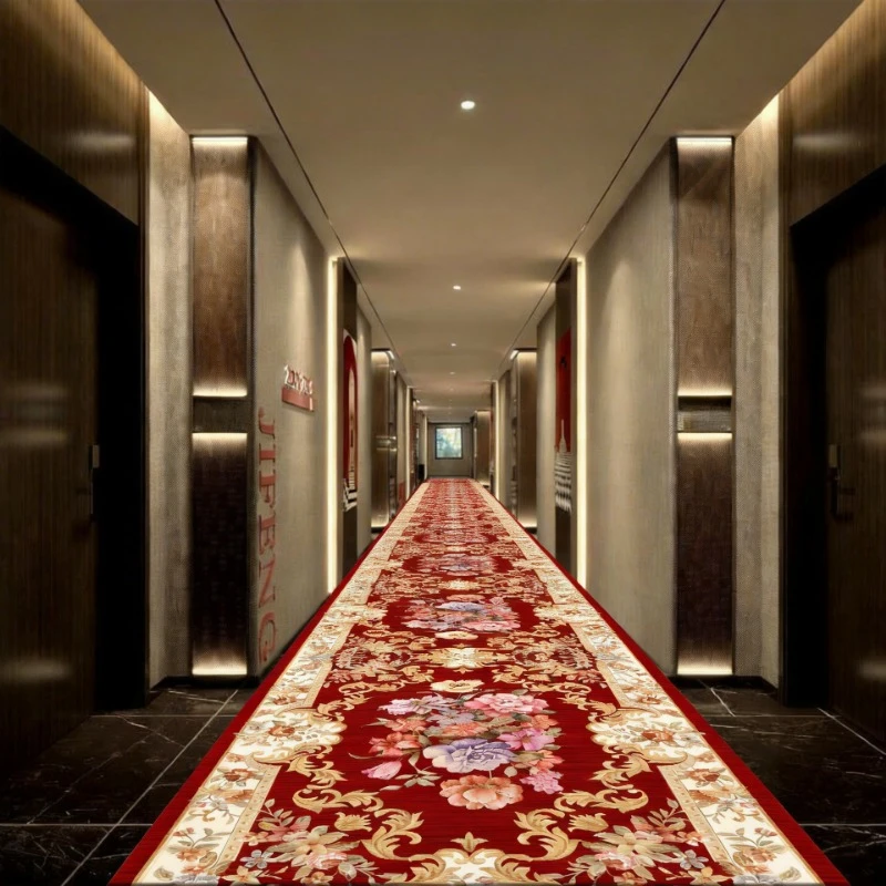 Luxury Persian Long Corridor Carpet Retro Ethnic Hallway Rug Non-Slip Easy Clean Stairway Runner Floor Mat for Home Decoration