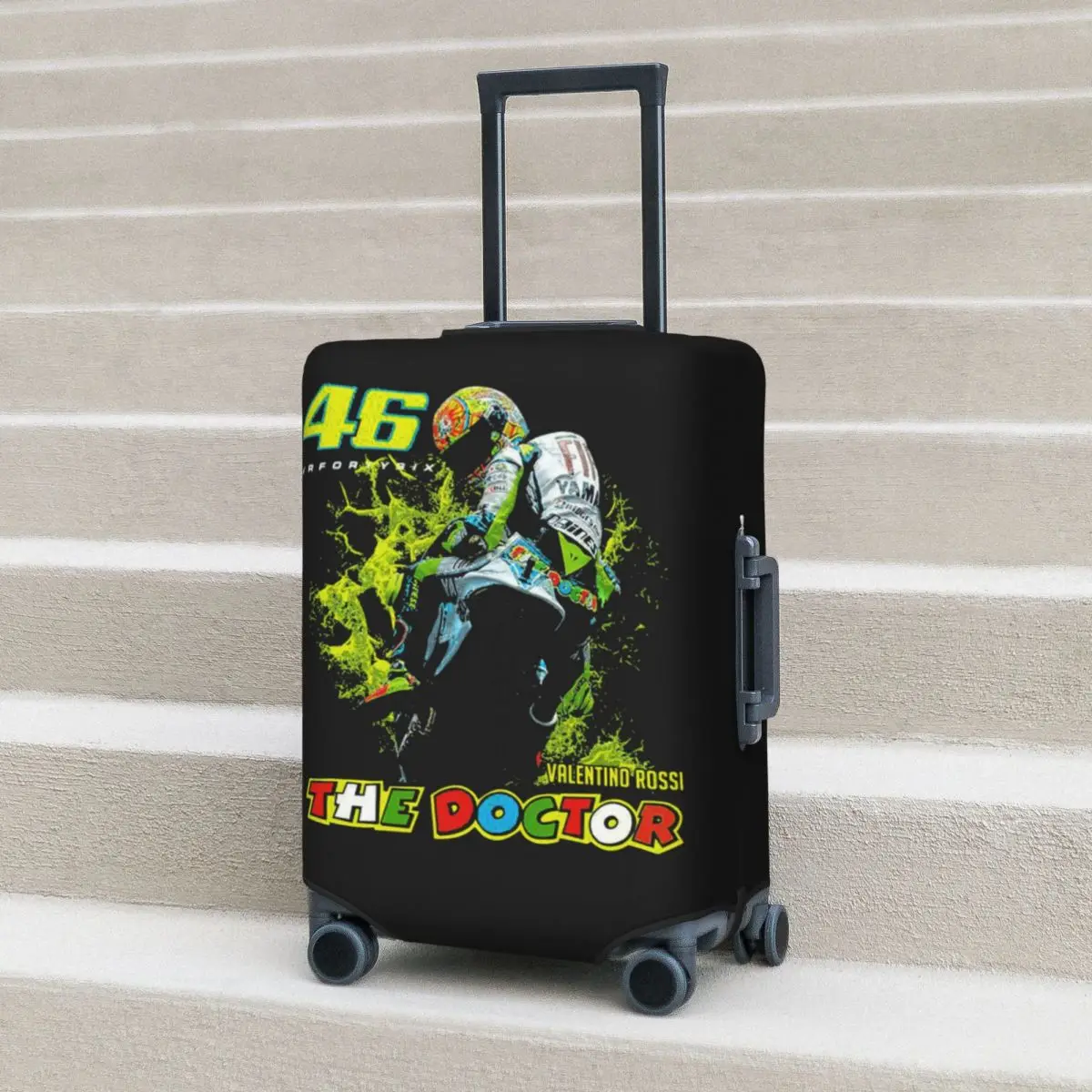 Best Doctor Rider Suitcase Cover Number 46 Helmet Flight Cruise Trip Elastic Luggage Supplies Protector