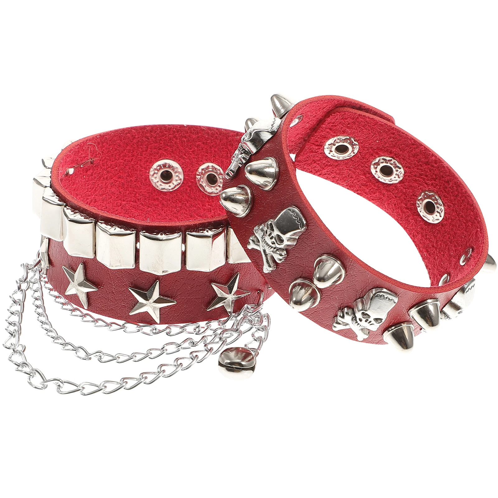 

Skull Bracelet Punk Style Alloy Mens Birthday Gifts Rivets Gothic Wristband Hip Hop Accessories