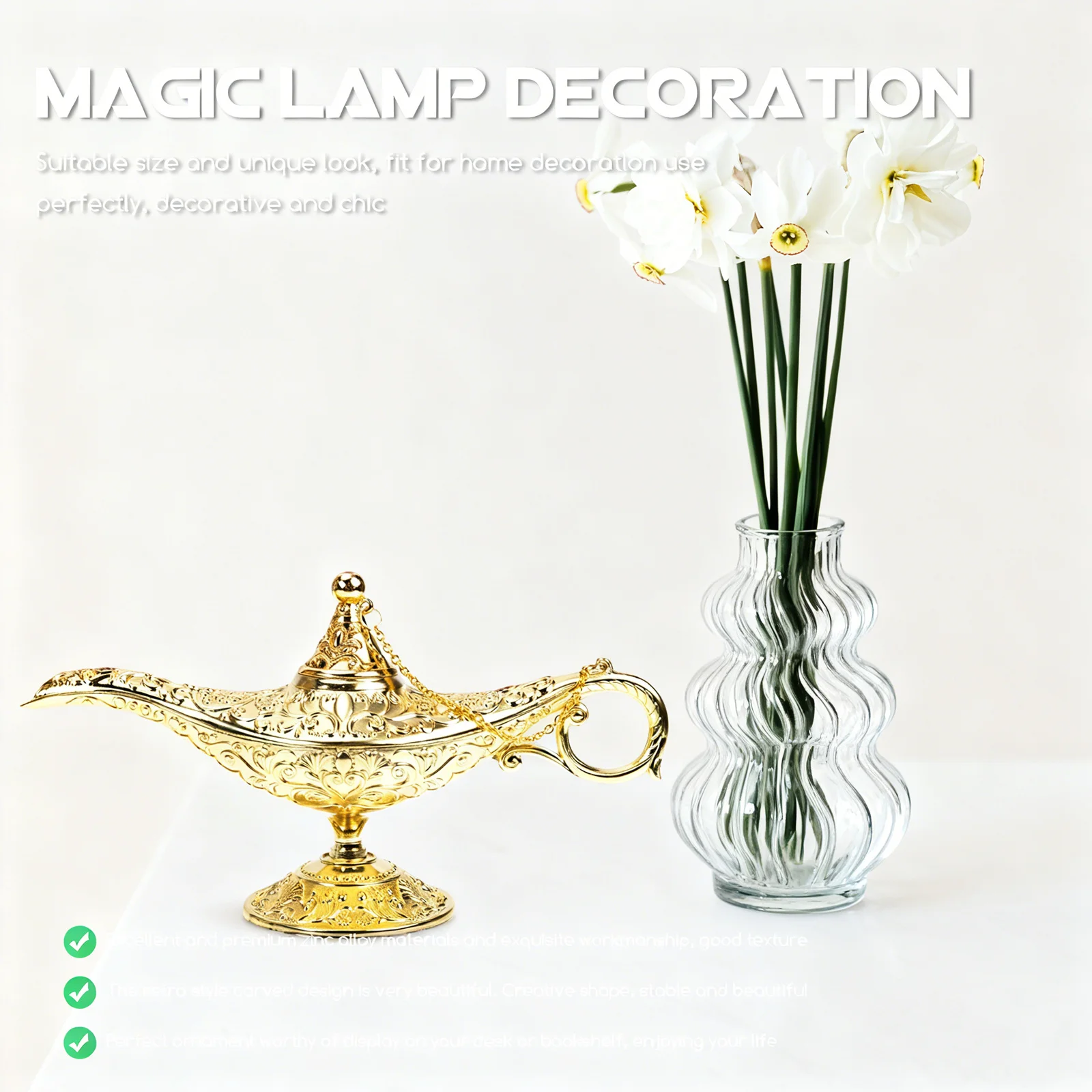 

Vintage 'S Lamp Ornament Retro Metal Carved Decorative For Home Desk Tabletop Display Indoor Decoration Craft Gift