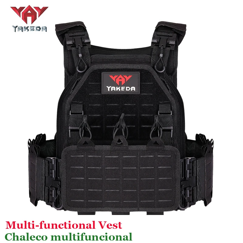 yakeda tactical combat vest quick detach leve laser cut training vest black gear carregando novo 1000d 6094 01