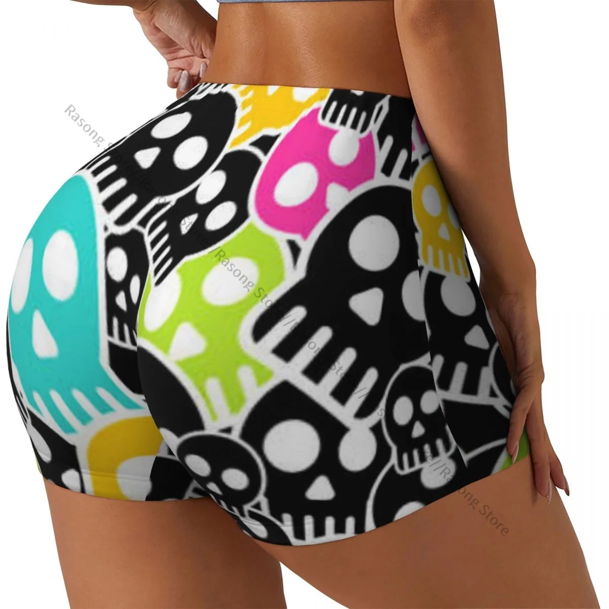 Women Yoga Shorts Skulls Heads Workout Shorts Fitness quick-dry Ladies Yoga Gym Running Short Pants Sportswear