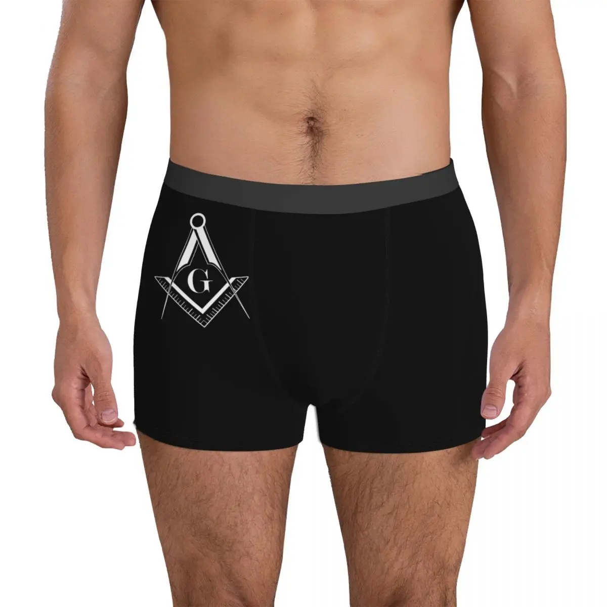 Ropa interior con símbolo de Masonería para hombre, bragas de masón, Calzoncillos Bóxer cortos suaves y divertidas, de talla grande