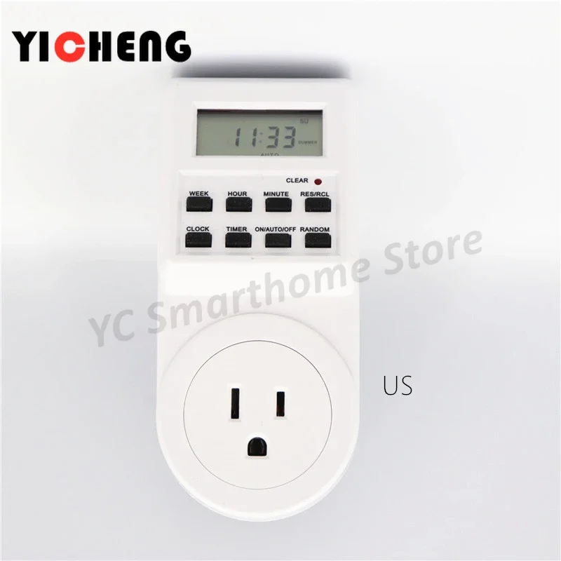 EU US UK small screen timer  timing switch socket electronic timer wall electric socket digital BR FR AU