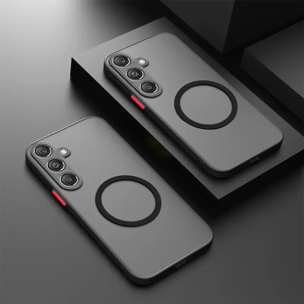 

Магнитный чехол для телефона Skin Feel для Samsung Galaxy S25 Edge S23 S24 Ultra Plus A55 A35 A25 A05S A06 A16 A26 A36 A56 5G Hard PC