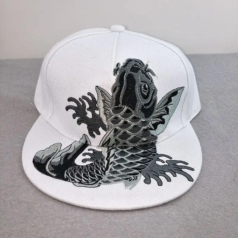 Outood Male 5 panel flat bill snapback hats Men Women 3D animal embroidery trucker hat Hip hop Sports hat Gorras