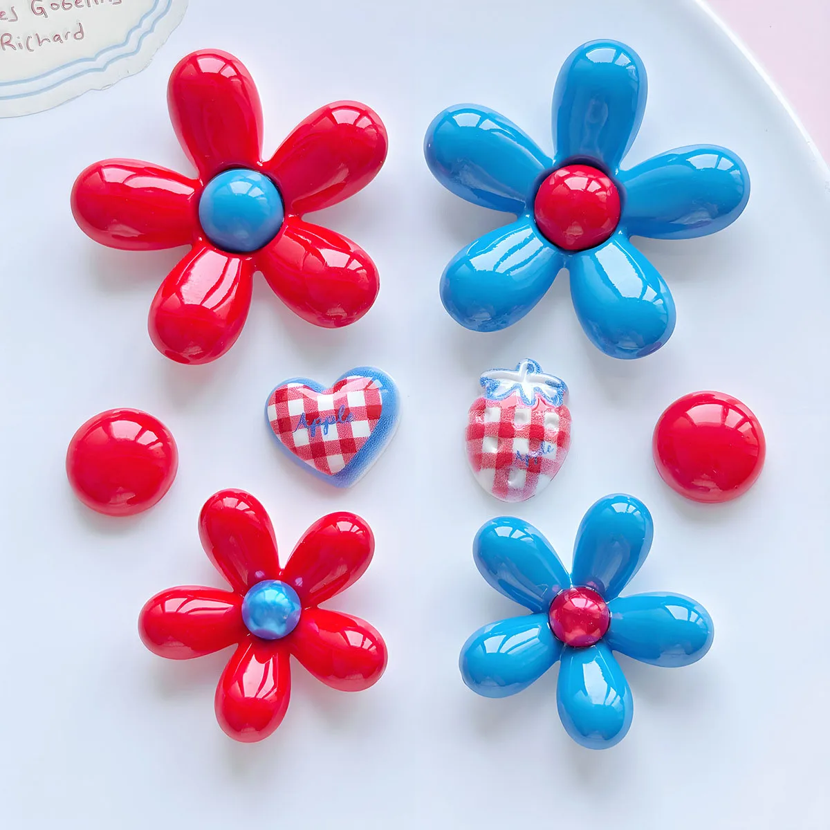 20Pcs Flower Flatback Resin Scrapbook Craft DIY Embellishment Phone Decor Headwear Accessory Jewellery Handmake DIY Accessories