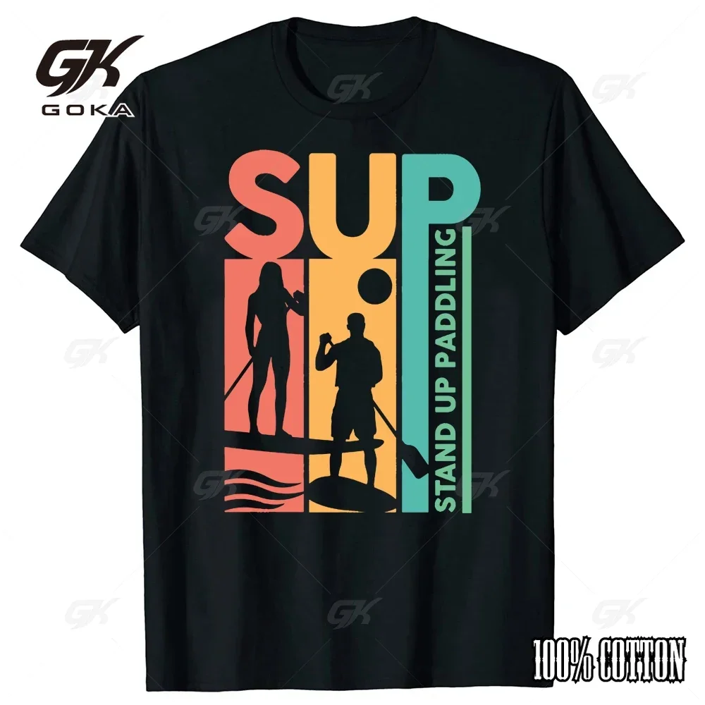 Funny SUP Stand Up Paddle Board T Shirts Summer Style Graphic Cotton Streetwear Short Sleeve Water Sport T-shirt Mens Clothing