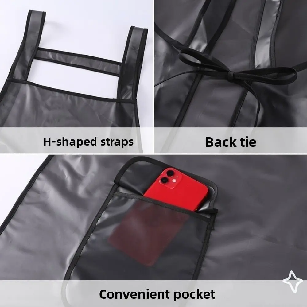 Tablier de cuisine en TPU imperméable sans manches, dessin animé, Transparent, résistant à la saleté, léger, pour le nettoyage, usage de cuisine