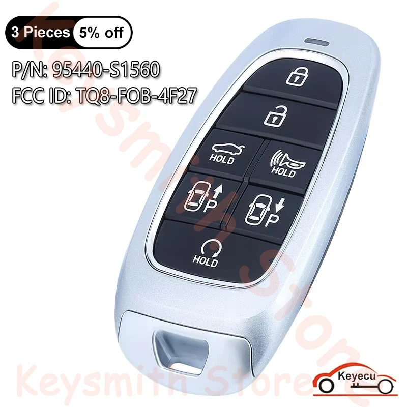 

KEYECU 7 кнопок 433 МГц ID47 чип для Hyundai Santa Fe 2021 2022 автоматический умный пульт дистанционного управления 95440-S1560 FCC # TQ8-F08-4F27