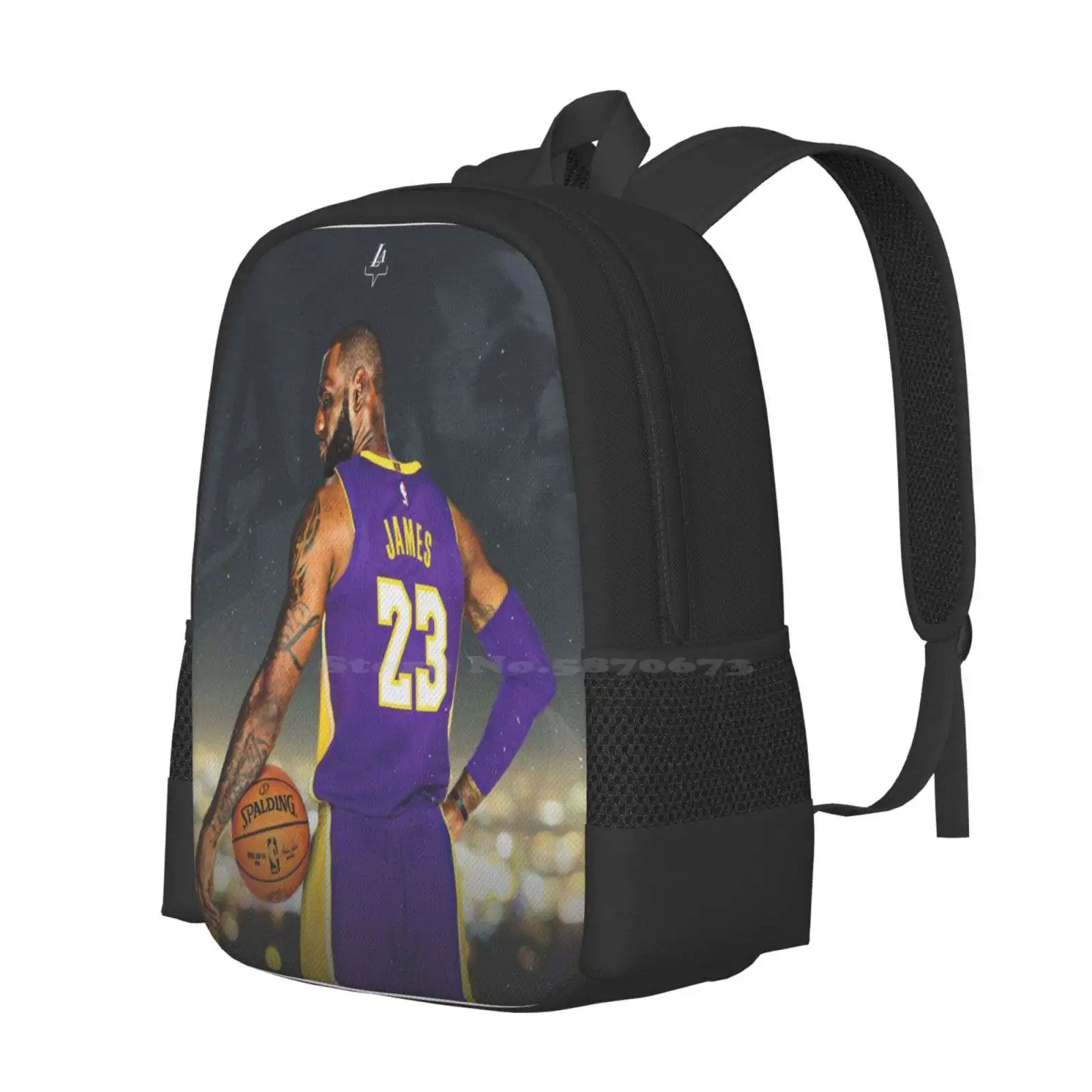 James Hot Sale Backpack Fashion Bags James King James La Basketball Cool Sports 23 Michael Fun Tattoo