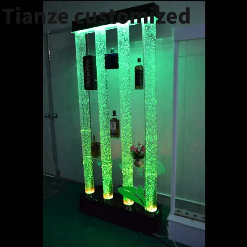 Customized-led lighting water bubble tube cube wall shelf