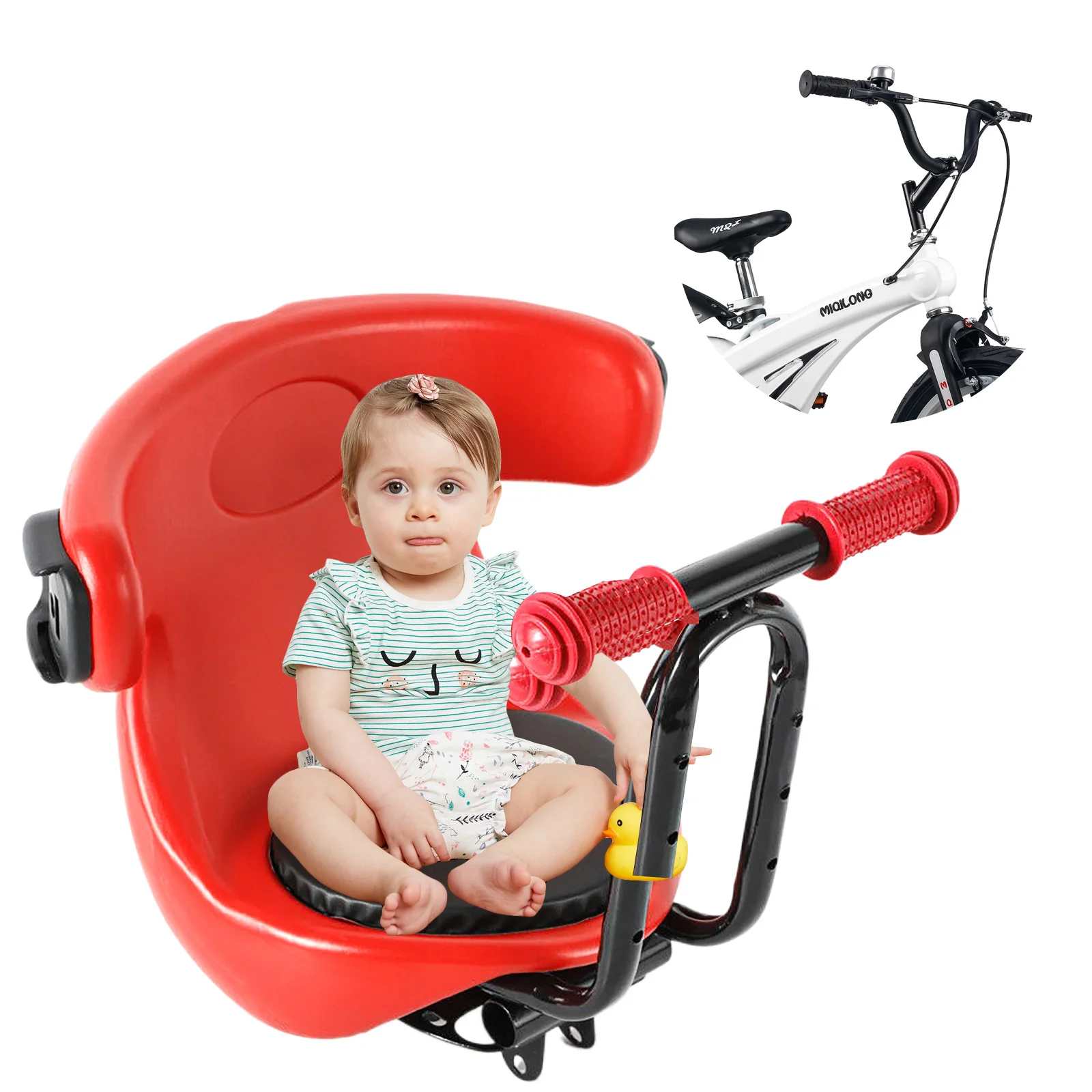 20kg Child Bike Seat kids Bicycle Front Mount Safe Seat with Handrail Pedal Bike Seat Front Mounting Bicycle Saddle Kid Carrier