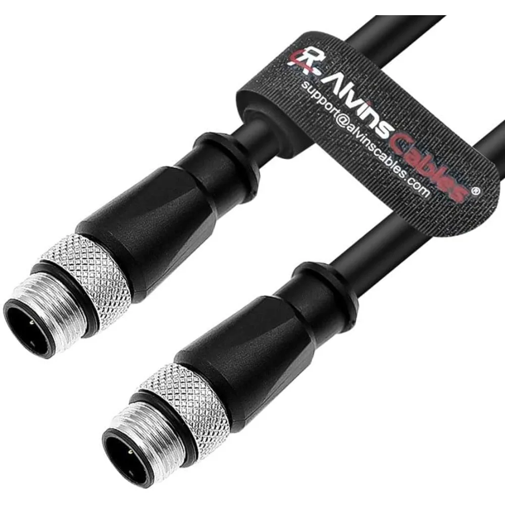 

Alvin's Cables M12 A-Code 3 Pin Male to 3 Pin Male Sensor Actuator Cable for Industrial Sensors, Actuators, I/O Modules, High