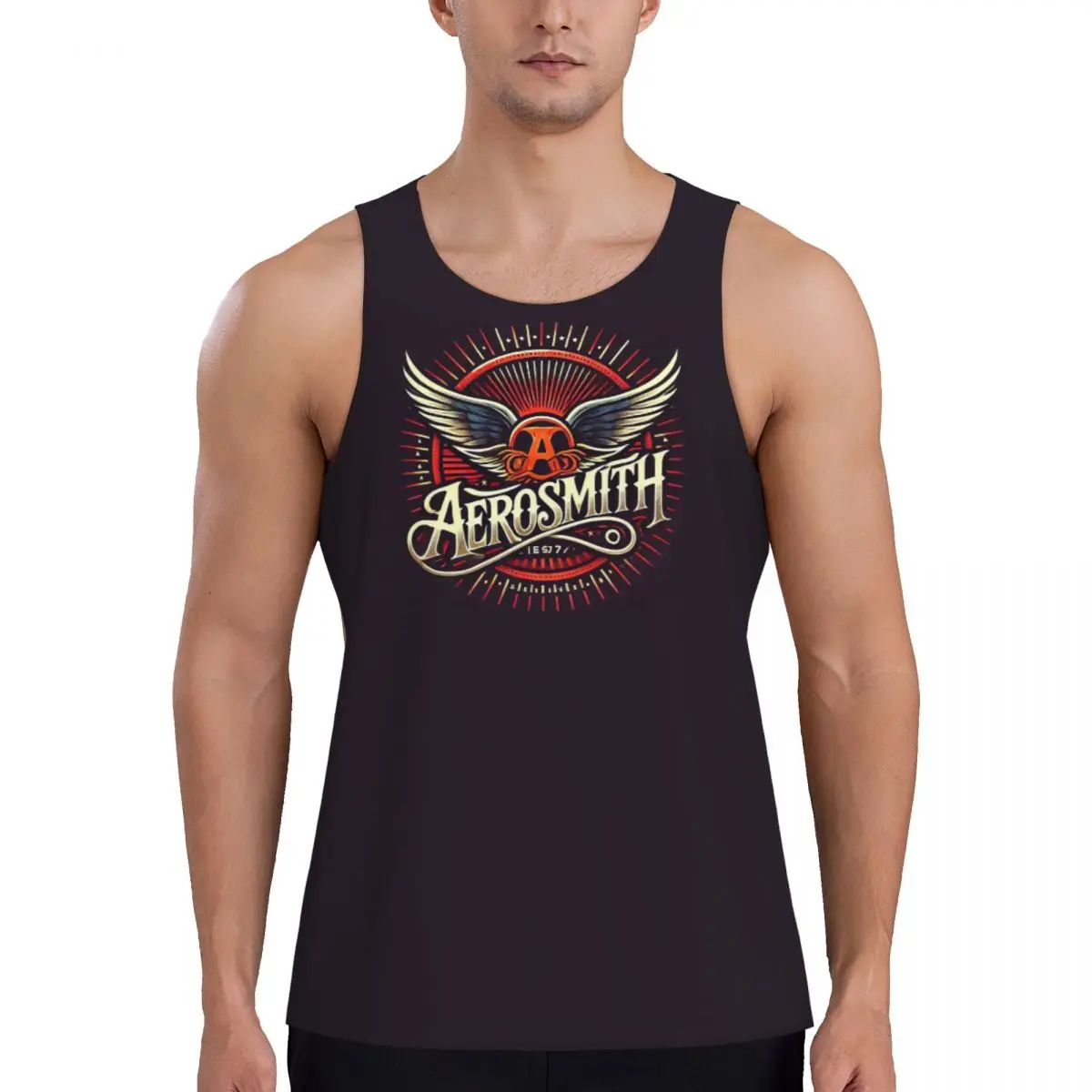 روك إيروسميث باند رياضة تانك كمال الاجسام سترة اللياقة البدنية بلوزات بلا اكمام سريعة الجافة الرجال تجريب الملابس الرياضية