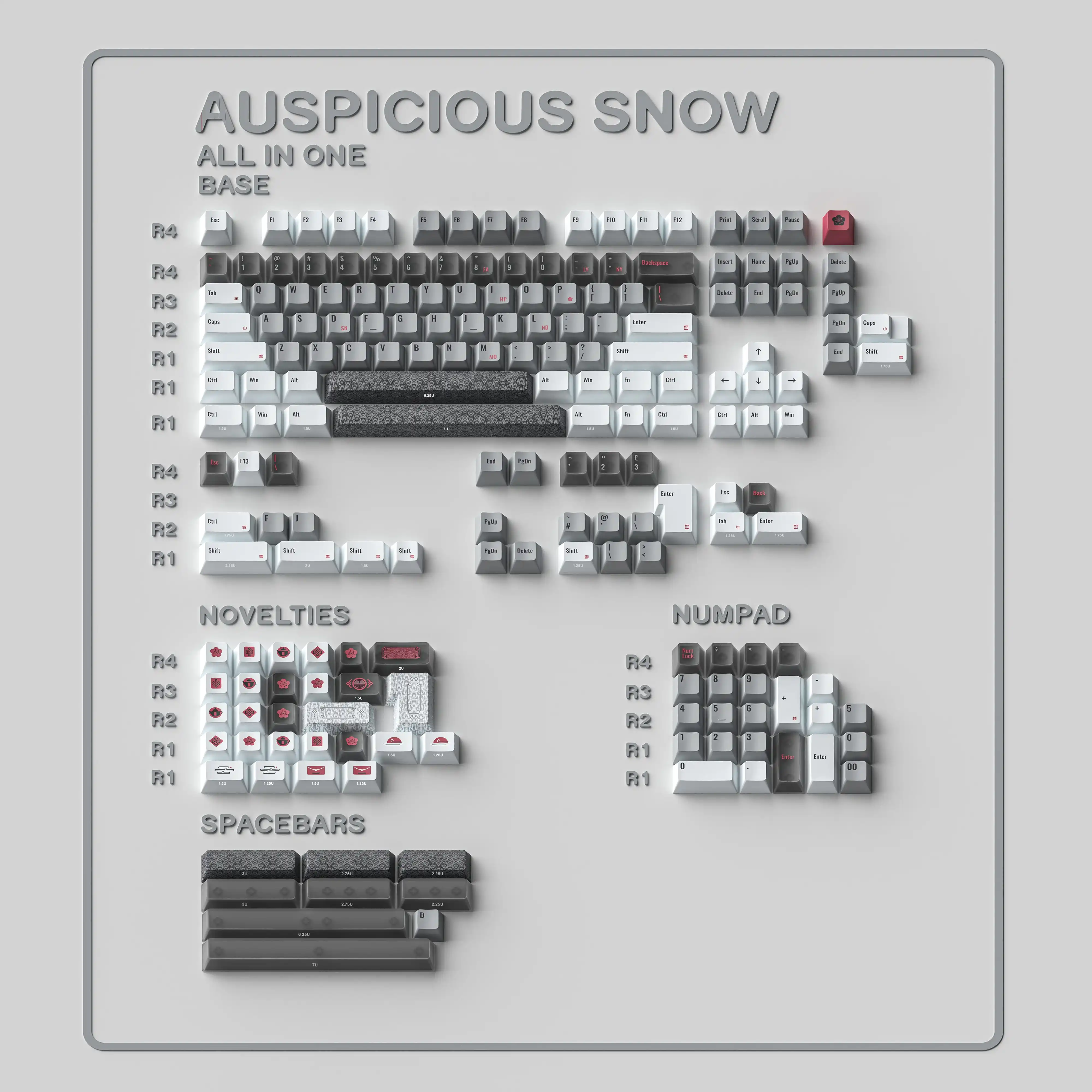 

Auspicious Snow Theme Keycaps Set PBT PC Cherry Profile Custom Original Handmade Keycaps for Mechanical Keyboard Accessories