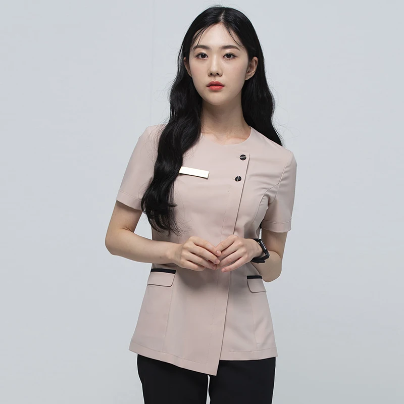 

High-End Skin Management Health Spa Beau Salon orm Women's Spring Summer New Sle Set Foot Bath Salon Workwear