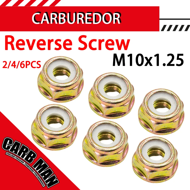 2/4/6PCS M10x1.25 Universal Gear Head Case Reverse Screw Lock Nut Thread For Garden Tools Trimmer Brush Cutter