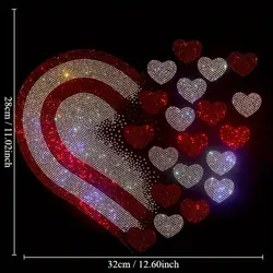 Shimmering Heart-Shaped Applique for Clothing - DIY Embellishment - Plastic Material - No Power Required Creative hoodie T-shirt