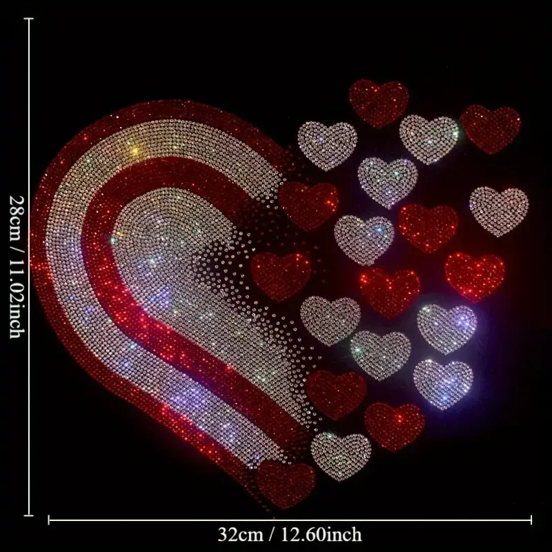 Błyszcząca aplikacja w kształcie serca na odzież-ozdoby DIY-tworzywo sztuczne-nie wymaga mocy kreatywnej bluzy z kapturem