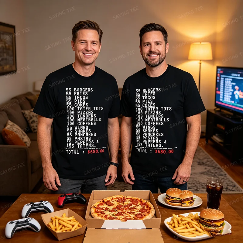 55 Burger 55 Pommes Ich Denke, Du Solltest Weggehen Lustiges T-Shirt Y2k Persönlichkeit Familienparty Kleidung Humor Aufdruck T-Shirt – Detail 3
