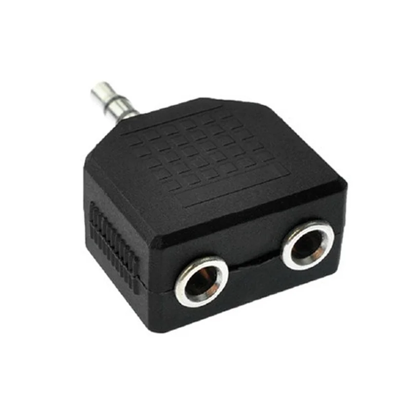 3.5mm 1 macho para 2 fêmea duplo fone de ouvido y divisor cabo cabo dupla faixa adaptador plug para mp3 telefone cor preta