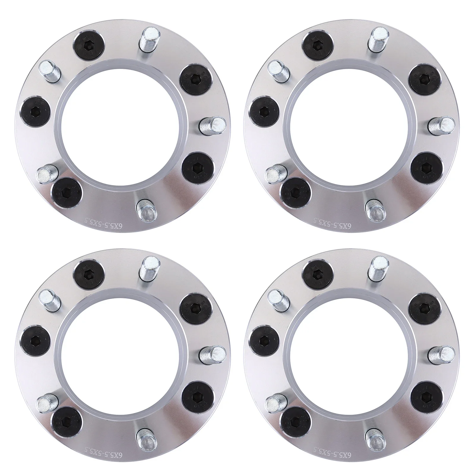 

4pcs silver 2-inch wheel adapter 6x5.5 5x5.5 wheel gasket 108mm center hole 14X1.5 bolt flange