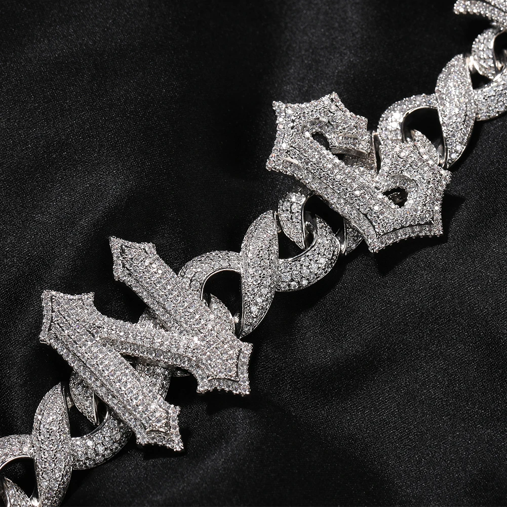 

UWIN Custom Letters with Infinity Chain Necklaces Men's Iced Out Cubic Zirconia Choker Personalized Hip Hop Jewelry for Rappers
