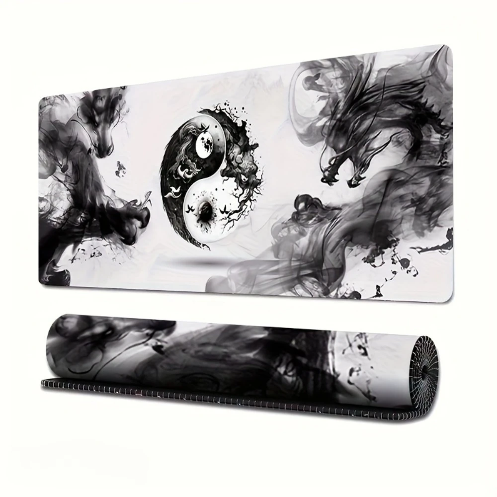 The black and white dragon yin-yang mouse pad and desktop pad feature a Korean, and are highly suitable for gaming keyboards