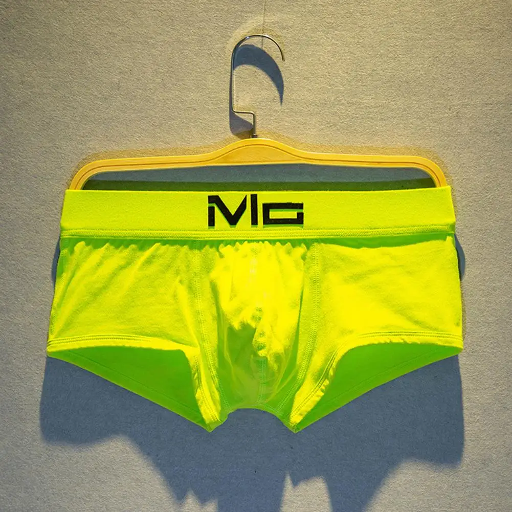 Men Boxer Underwear Low-rise Elastic Waistband Letter Print Shorts Briefs U-convex Breathable Sweat-Free Fabric Briefs 95