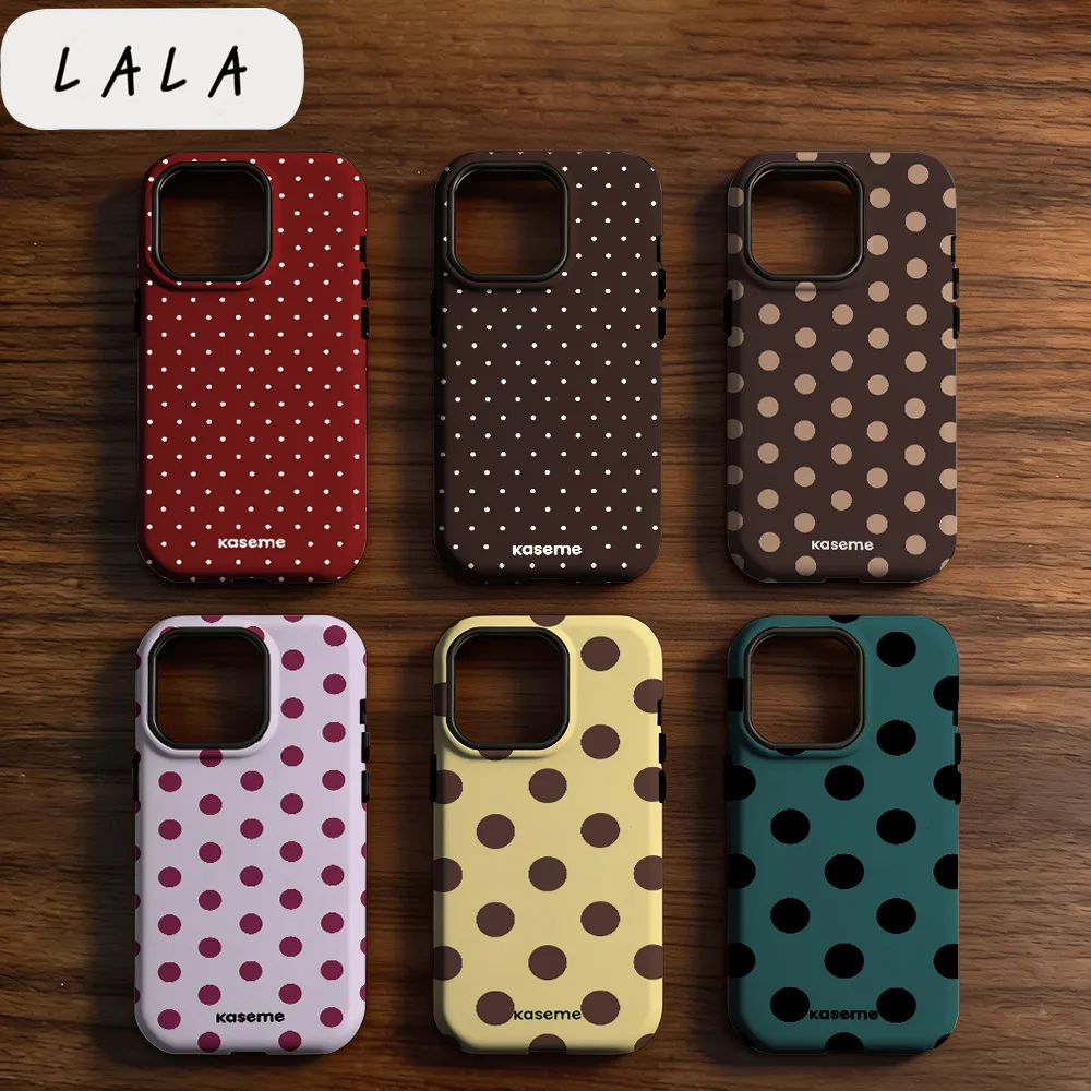 LALA Dots Phone Case for Samsung Galaxy S20 S23 S24 S25 S26 FE Plus Ultra Edge 4G 5G Luxury Double-layer Back Cover