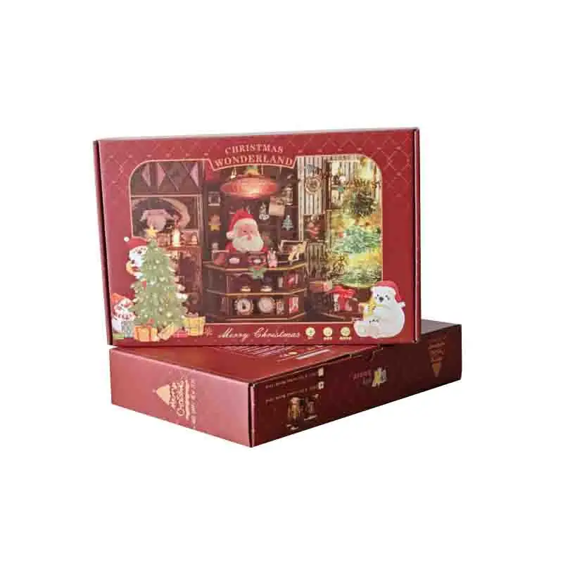 

NEW DIY Wooden Merry Christmas Wonderland Dollhouses Miniature Kits With LED Light Home Decoration For Adult Xmas Handmade Gifts