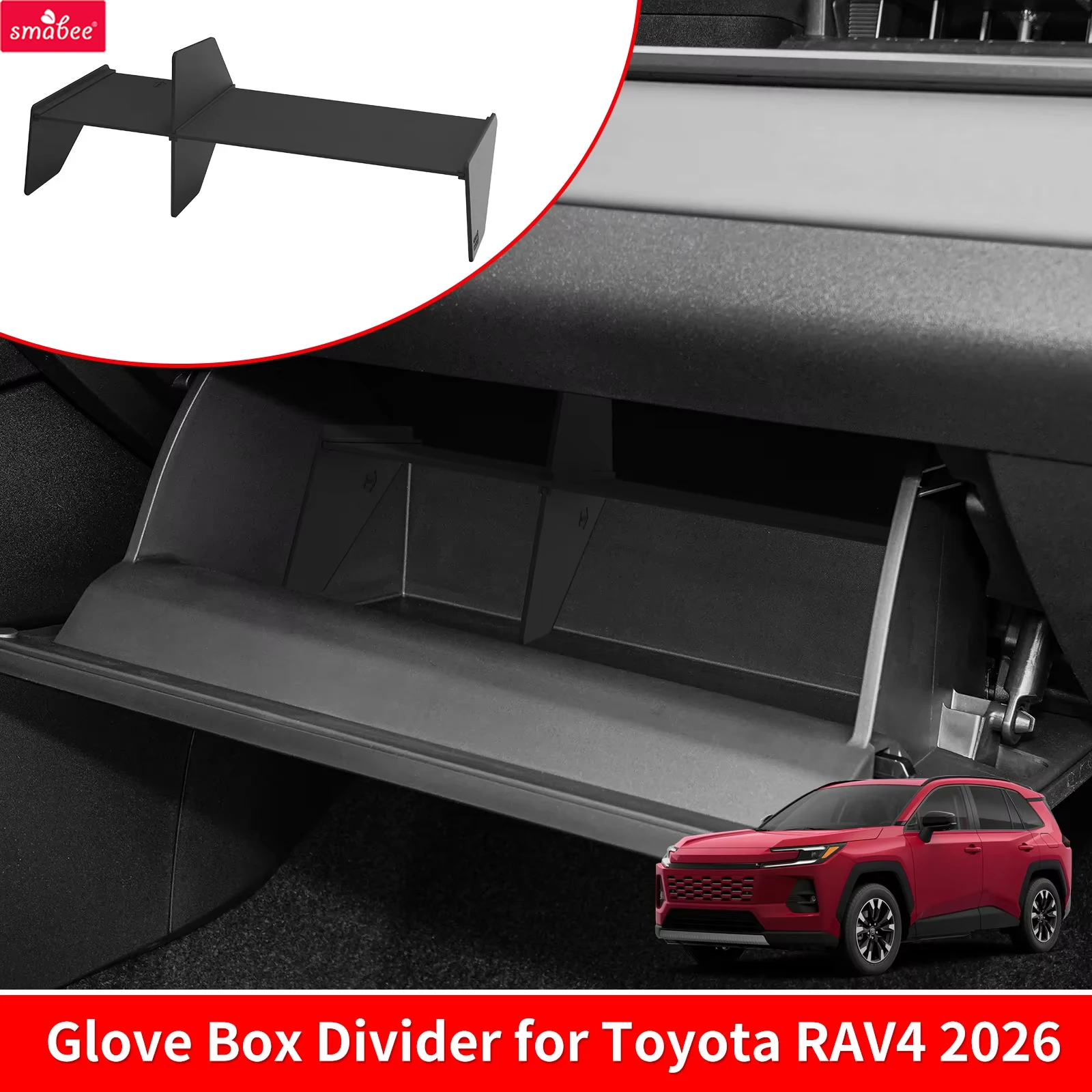 For Toyota RAV4 2026 Car Glove Box Partition Tpe Organizer Glovebox Storage Tra…