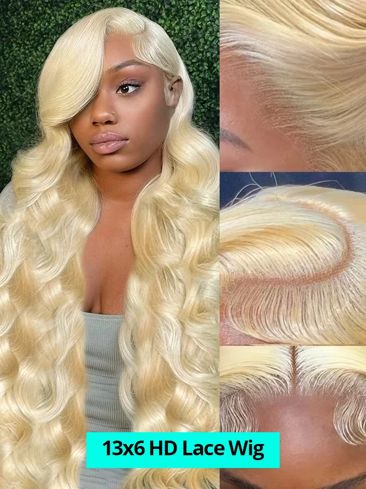 613 Honey Blonde 13x6 HD Transparen Body Wave Lace Frontal Human Hair Wig Colored Human Hair Lace Frontal Wig For Black Women