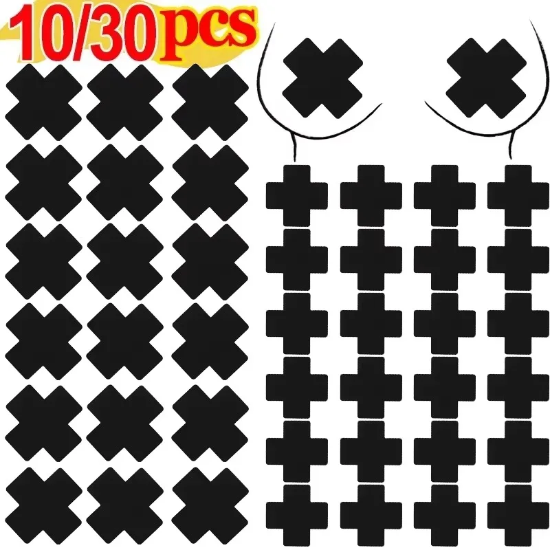 Sexy Black Cross Nipple Cover Women Invisible Disposable Breast Patch Chest Sticker Strapless Lingerie Bra Accessories Wholesale