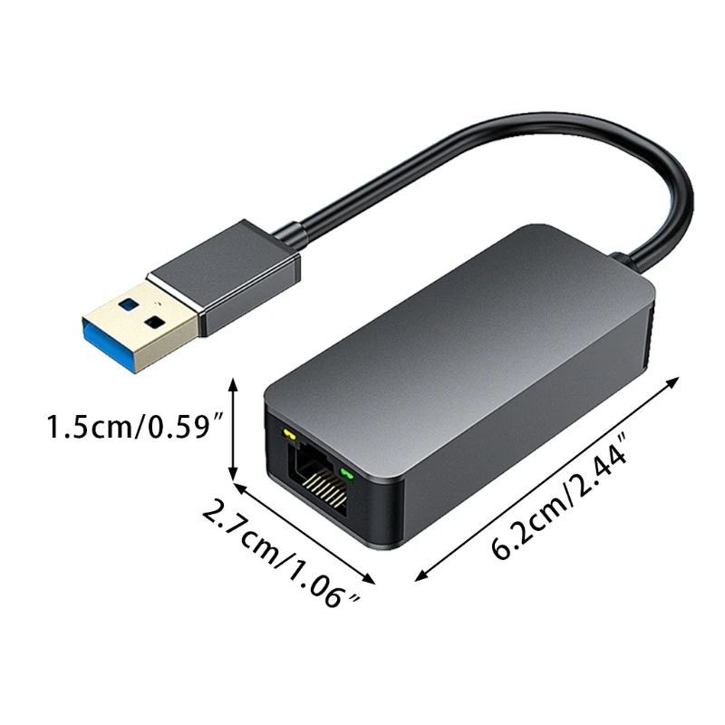 Adaptateur ethernet 100/1000/2500Mbps type-c USB 3.0 vers RJ45 LAN RTL8ACH2.5, carte réseau Gigabit haute vitesse pour ordinateur portable NAS, jeu PC