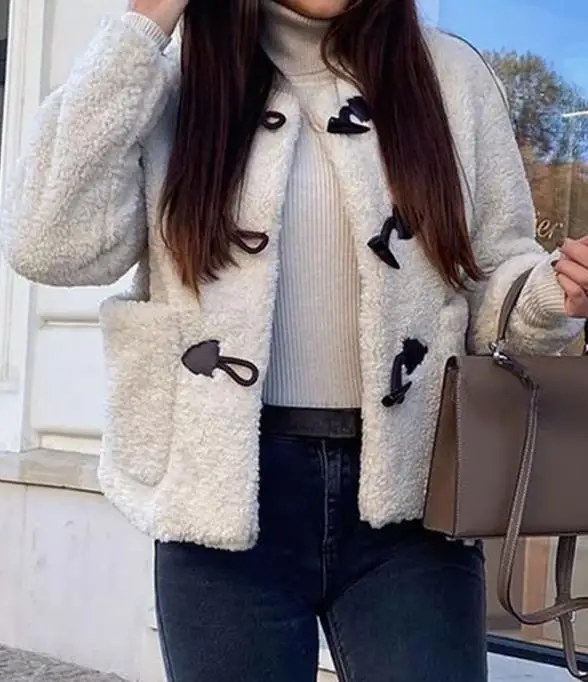 

Women's Fashion Jacket 2025 Autumn/winter New Latest Hot Selling Style Casual Plush Pocket Long Sleeve Jacket Women's Wear