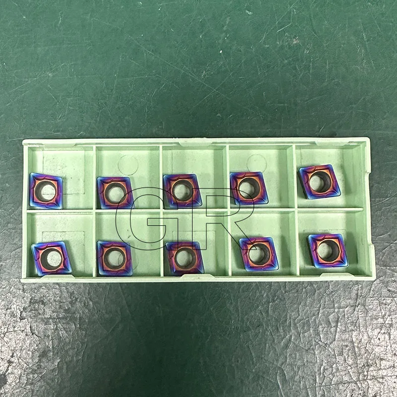 إدراج تحول كربيد أزرق نانو للفولاذ الصلب باستخدام الحاسب الآلي 10 10. HRC65 Superhard CCMT09T304-SL P8010 / CCMT09T308-SL P8010  باستخدام الحاسب الآلي