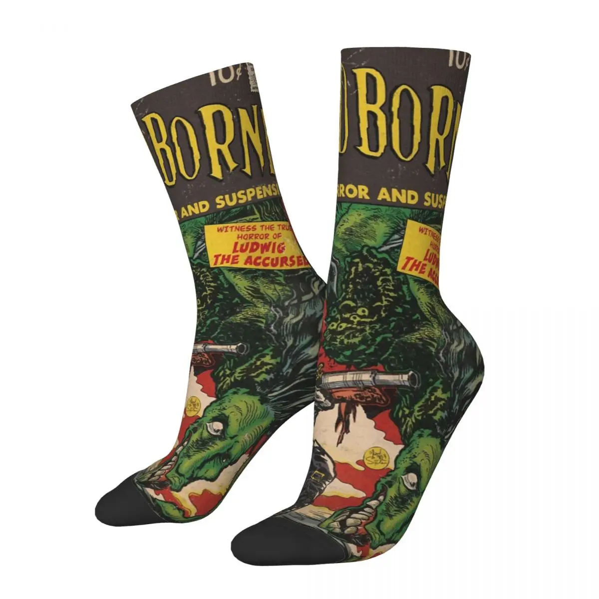 Fashion Bloodborne Comic Cover Sports Socks Polyester Middle Tube Socks for Women Men Breathable