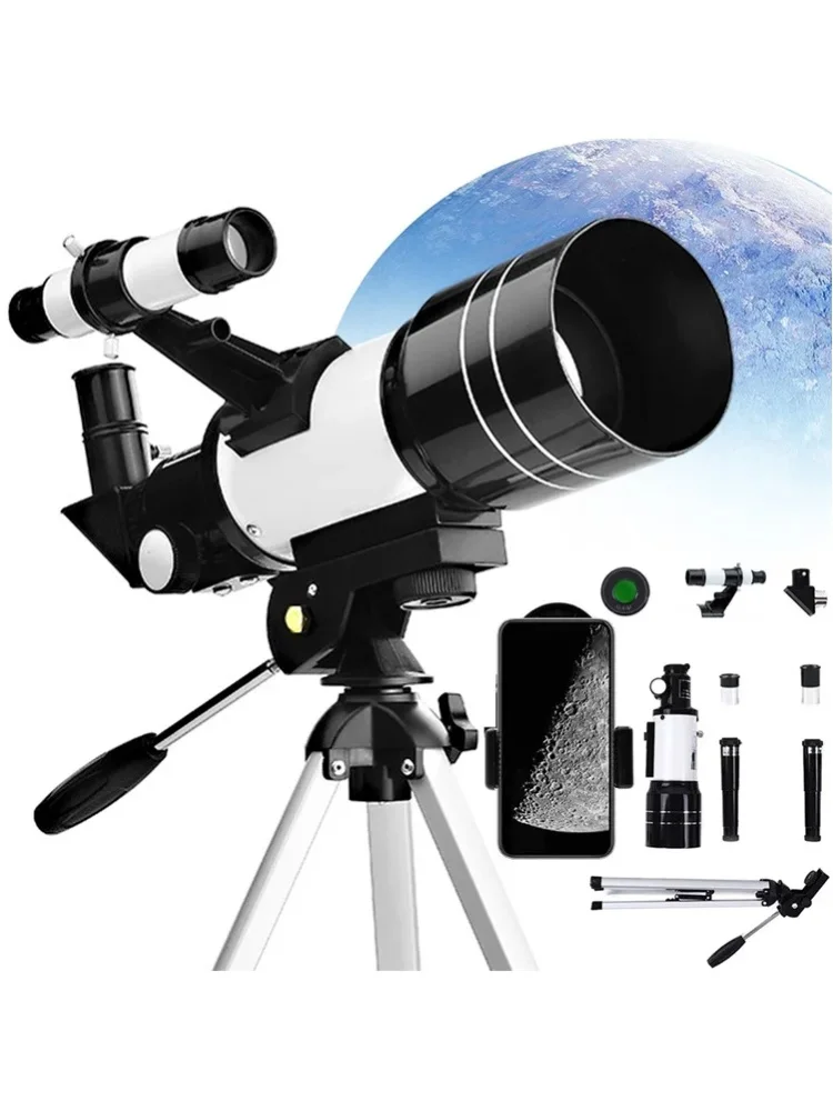 Tragbares 150x Astronomisches Teleskop HD Planeten-Monokular mit Verstellbarem Stativ Smartphone-Adapter Mondfilter für Reisen und Outdoor-Beobachtungen