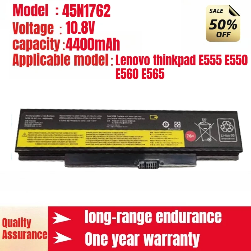 

E555/45N1762 Lenovo laptop battery for Lenovo thinkpad E555 E550 E560 E565 45N1761 high quality 10.8V 4400mAh