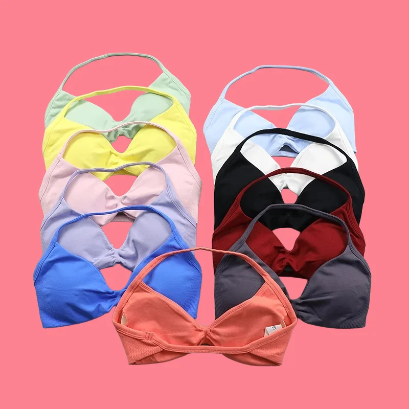 

Impactless steel ring women's yoga bra breathable suspender backless design fitness exercise dance sports seamless lingerie top