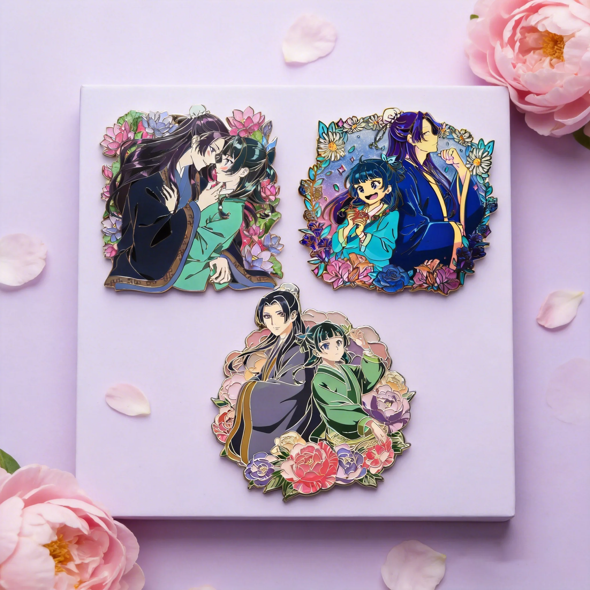 Whispering Girl Maomao Couple Badge, Elegant Palace Costume Design, Valentine's Day Commemorative Edition  enamel pin