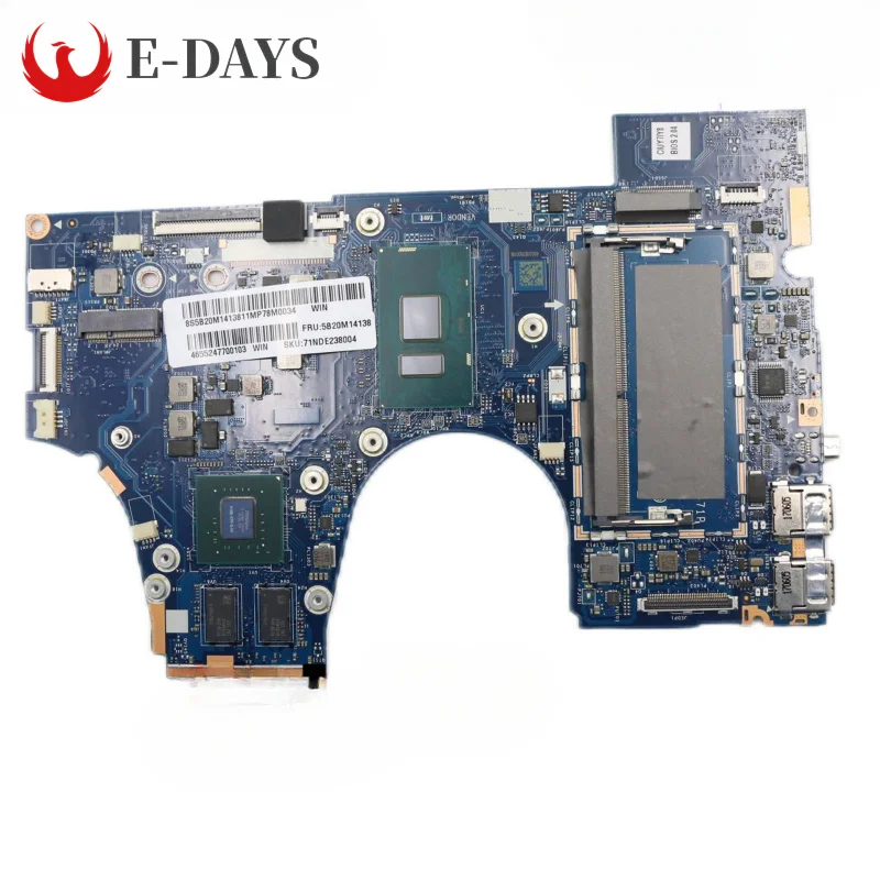 For Lenovo Yoga 710-15IKB Laptop Mainboard LA-D471P REV 2.0 Motherboard with CPU I7-7500U GPU DIS 2G 100% Tested Ok